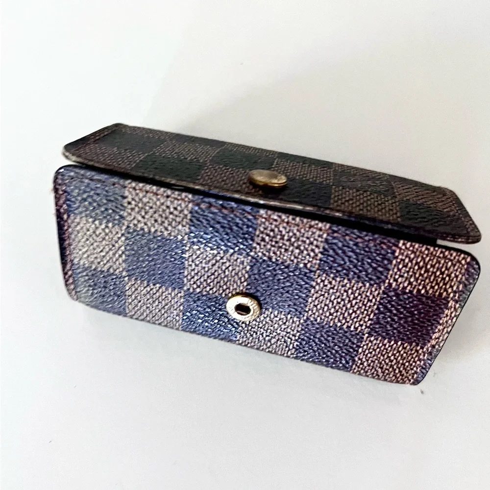 LOUIS VUITTON Damier Brown Checkered 4-Hook Key Holder Made in Paris, France